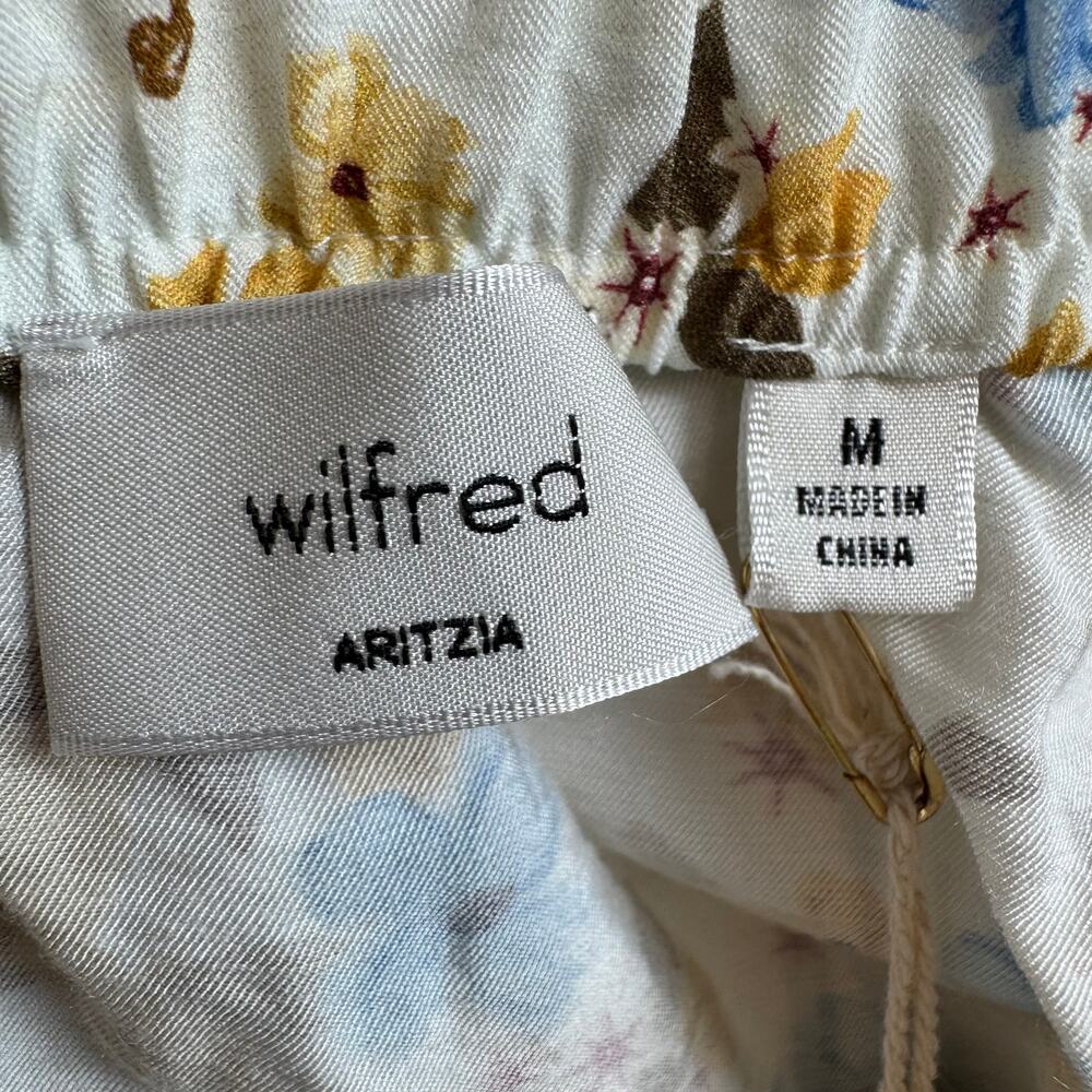 Aritzia Wilfred Volume Skirt LT Birch Yellow Floral Tiered Maxi Flowy Boho NWT-M - Picture 3 of 13